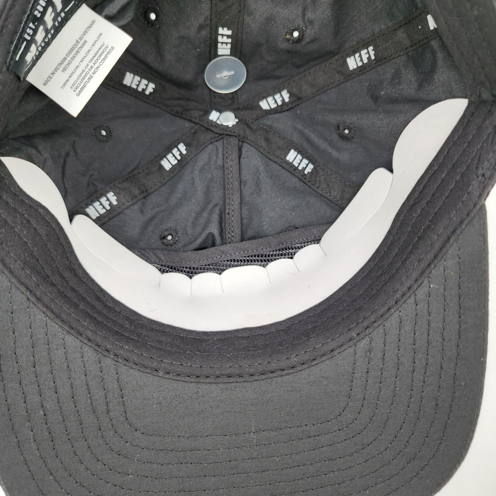 NEFF Pushing Up Daisies Hat Daily Flat Billed Strapback Black Nylon Cap NEW - Picture 14 of 16